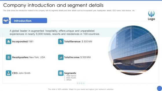 Managing Stakeholder Relationship Company Introduction And Segment Details Themes PDF