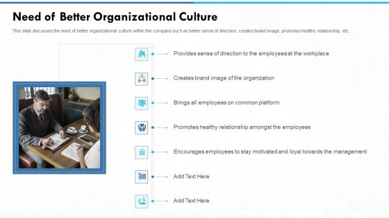 Managing Strong Company Culture In Business Need Of Better Organizational Culture Information PDF
