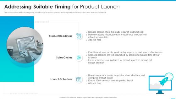 Managing Successful Product Launch To Market Addressing Suitable Timing For Product Launch Slides PDF