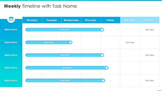 Managing Successful Product Launch To Market Weekly Timeline With Task Name Topics PDF