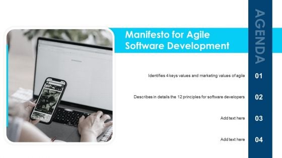 Manifesto For Agile Application Development Agenda Summary PDF