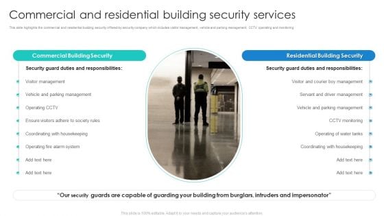 Manpower Corporate Security Business Profile Commercial And Residential Building Security Services Clipart PDF