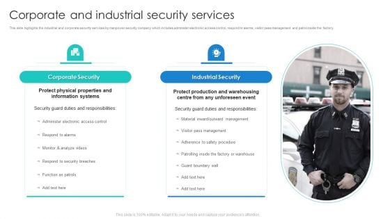 Manpower Corporate Security Business Profile Corporate And Industrial Security Services Designs PDF