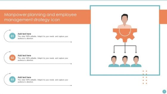 Manpower Planning And Employee Management Strategy Icon Summary PDF