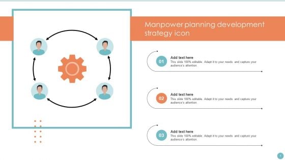 Manpower Planning Development Strategy Icon Template PDF