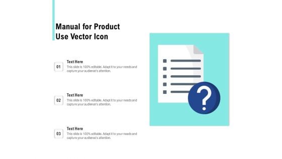 Manual For Product Use Vector Icon Ppt PowerPoint Presentation File Brochure PDF