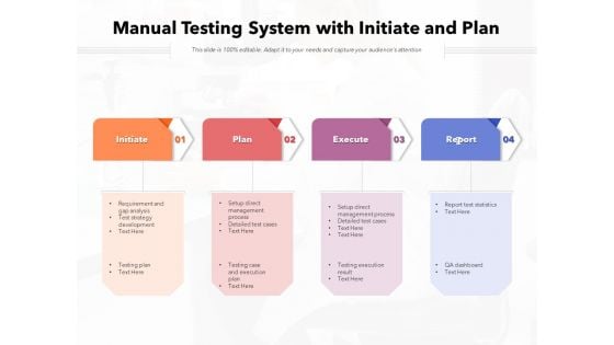 Manual Testing System With Initiate And Plan Ppt PowerPoint Presentation Infographic Template Show PDF