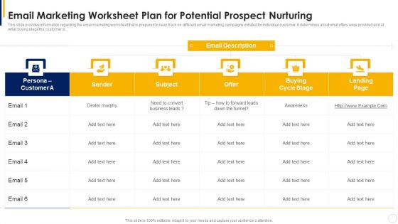 Manual To Develop Strawman Proposal Email Marketing Worksheet Plan Inspiration PDF