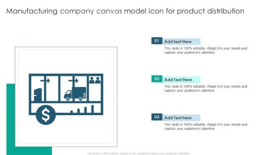 Manufacturing Company Canvas Model Icon For Product Distribution Graphics PDF