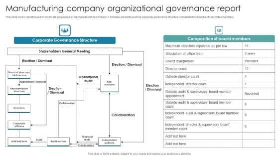 Manufacturing Company Organizational Governance Report Ideas PDF