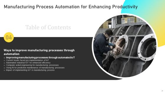 Manufacturing Process Automation For Enhancing Productivity Ppt PowerPoint Presentation Complete With Slides Slide21