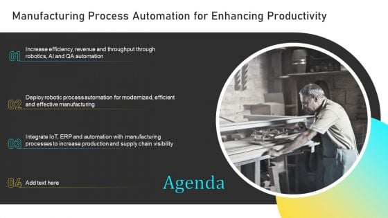 Manufacturing Process Automation For Enhancing Productivity Ppt PowerPoint Presentation Complete With Slides