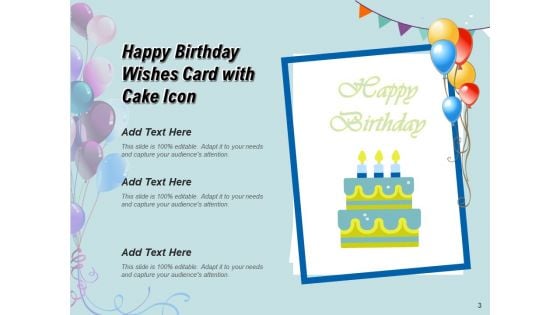 Many Happy Returns Of Day Greetings Cake Icon Mobile Ppt PowerPoint Presentation Complete Deck