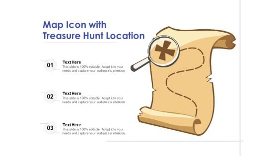 Map Icon With Treasure Hunt Location Ppt PowerPoint Presentation Icon Summary PDF