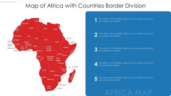 Map Of Africa With Countries Border Division Clipart PDF