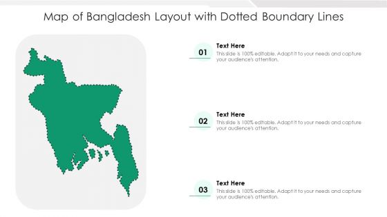 Map Of Bangladesh Layout With Dotted Boundary Lines Ppt PowerPoint Presentation File Objects PDF