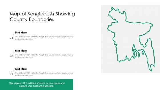 Map Of Bangladesh Showing Country Boundaries Ppt PowerPoint Presentation File Vector PDF