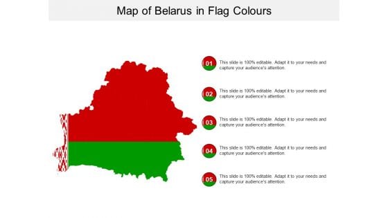 Map Of Belarus In Flag Colours Ppt PowerPoint Presentation Layouts Example