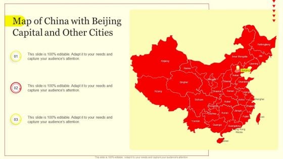 Map Of China With Beijing Capital And Other Cities Brochure PDF