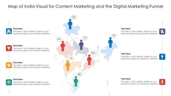 Map Of India Visual For Content Marketing And The Digital Marketing Funnel Information PDF