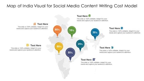 Map Of India Visual For Social Media Content Writing Cost Model Pictures PDF