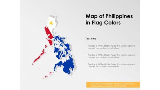 Map Of Philippines In Flag Colors Ppt PowerPoint Presentation Show Sample PDF