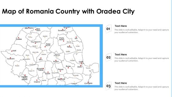 Map Of Romania Country With Oradea City Ppt PowerPoint Presentation File Samples PDF