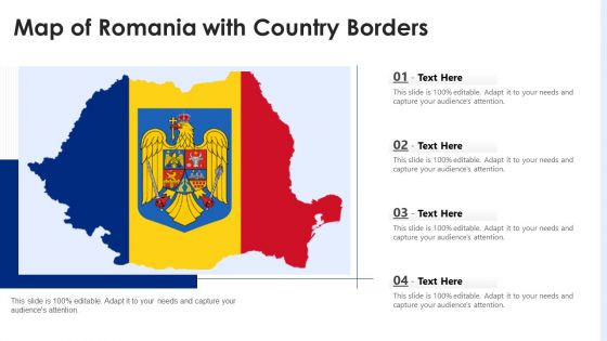 Map Of Romania With Country Borders Ppt PowerPoint Presentation File Layout PDF