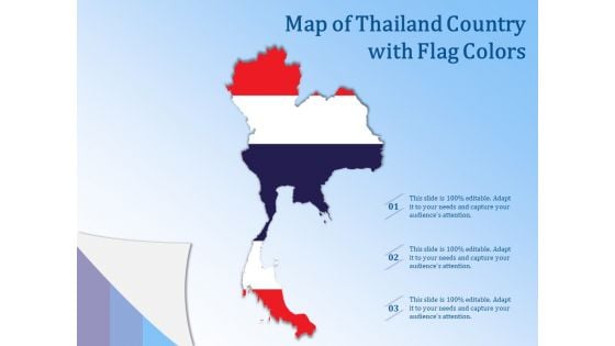 Map Of Thailand Country With Flag Colors Ppt PowerPoint Presentation Gallery Rules PDF