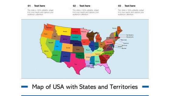 Map Of USA With States And Territories Ppt PowerPoint Presentation Layouts Visuals PDF