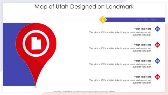 Map Of Utah Designed On Landmark Clipart PDF