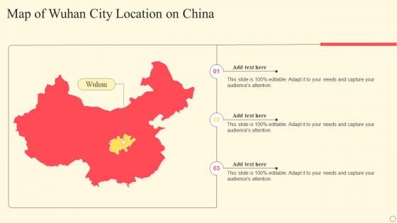 Map Of Wuhan City Location On China Template PDF