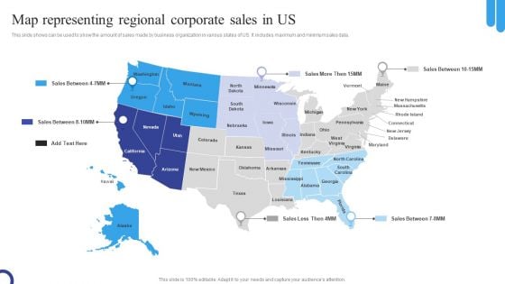 Map Representing Regional Corporate Sales In US Graphics PDF