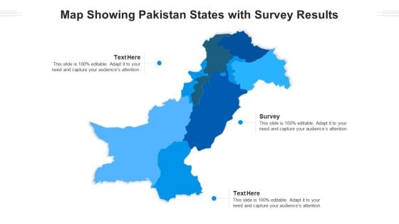 Map Showing Pakistan States With Survey Results Ppt PowerPoint Presentation File Brochure PDF