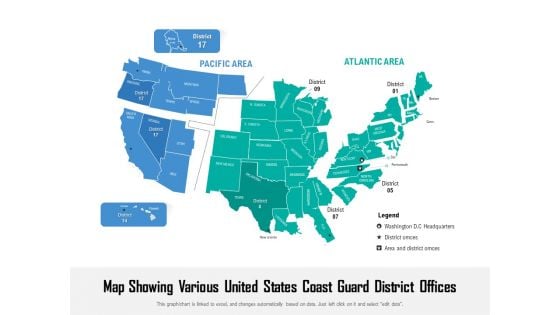 Map Showing Various United States Coast Guard District Offices Ppt PowerPoint Presentation Pictures Styles PDF