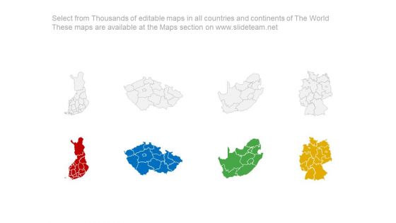 Map With Location Pointers And Percentage Ratios Powerpoint Slides