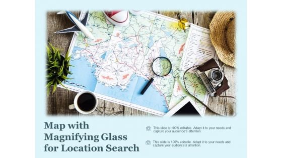 Map With Magnifying Glass For Location Search Ppt PowerPoint Presentation Gallery Design Ideas