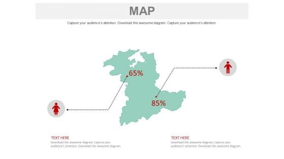 Map With Male Female Population Comparison Powerpoint Slides Map With Male Female Population Comparison Powerpoint Slides
