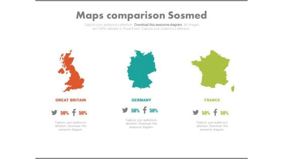 Maps For Great Britain Germany And France Powerpoint Slides