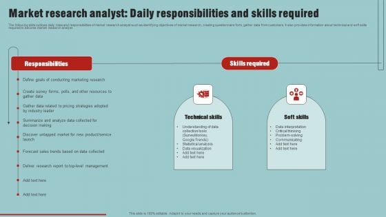 Market Analysis Overview And Different Categories Market Research Analyst Daily Responsibilities Mockup PDF