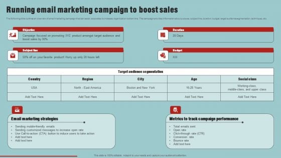 Market Analysis Overview And Different Categories Running Email Marketing Campaign To Boost Sales Sample PDF