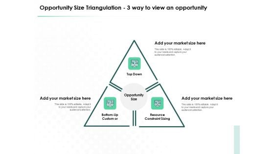 Market Approach To Business Valuation Opportunity Size Triangulation 3 Way To View An Opportunity Themes PDF