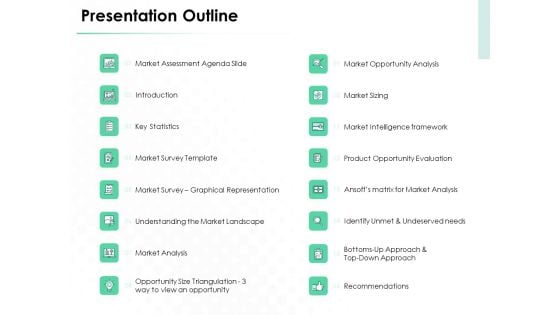 Market Approach To Business Valuation Presentation Outline Topics PDF