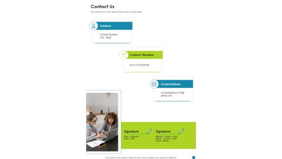 Market Assessment Proposal Contact Us One Pager Sample Example Document Market Assessment Proposal Contact Us One Pager Sample Example Document
