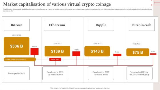 Market Capitalisation Of Various Virtual Crypto Coinage Pictures PDF