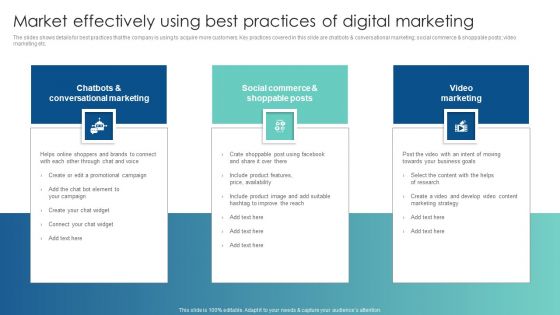 Market Effectively Using Best Practices Of Digital Marketing Customer Acquisition Through Advertising Guidelines PDF