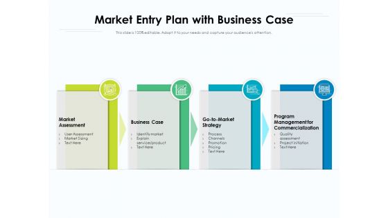 Market Entry Plan With Business Case Ppt PowerPoint Presentation Infographic Template File Formats PDF