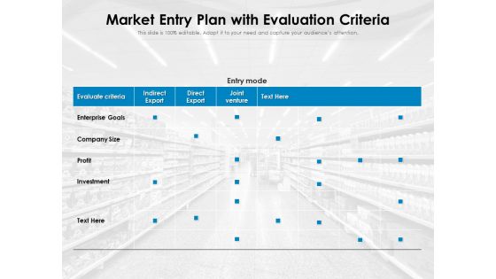 Market Entry Plan With Evaluation Criteria Ppt PowerPoint Presentation Gallery Design Inspiration PDF