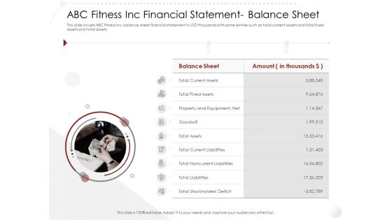 Market Entry Strategy Gym Health Clubs Industry ABC Fitness Inc Financial Statement Balance Sheet Demonstration PDF