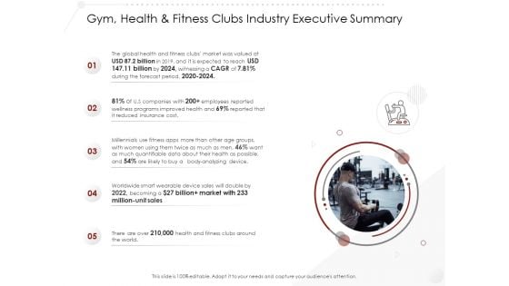 Market Entry Strategy In Gym Health Fitness Clubs Industry Executive Summary Ideas PDF